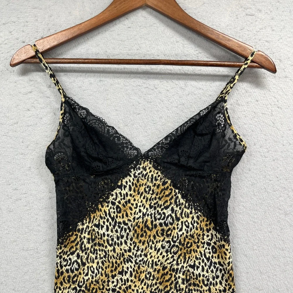 Victoria Secret Slip Dress Womens Small Leopard Lace Chemise Nightie Lingerie